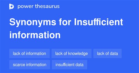 lack of information synonym|194 Insufficient Information synonyms .